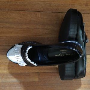 Robert Clergerie shoes, silver-black leather, made in France